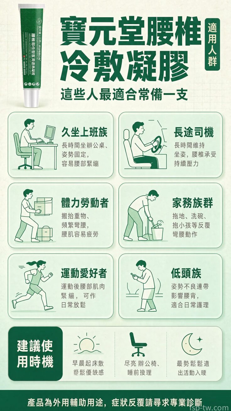 寶元堂腰椎冷敷凝膠產品介紹